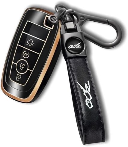 Genuine Leather Car Keychain 300 Emblem Leather Key Chain compatible with Chrysler 300 300C 300S Accessories in Kuwait