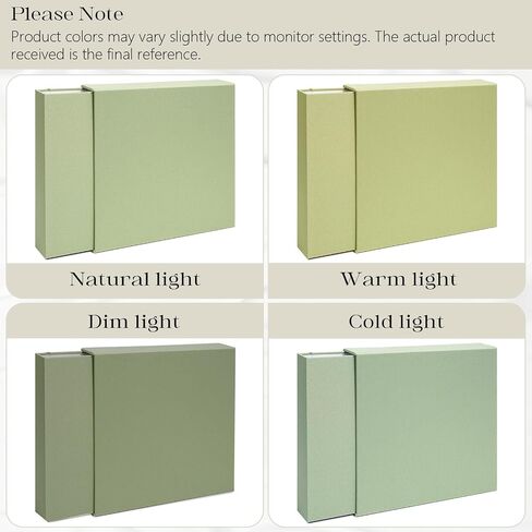 Vienrose Photo Album Linen Cover 4x6 with Writing Areas 300 Pockets Picture Albums Photos Book with Slipcase Metal Stickers Tweezers Ruler for Wedding Family Baby Anniversary Travel Graduction Green in Saudi Arabia