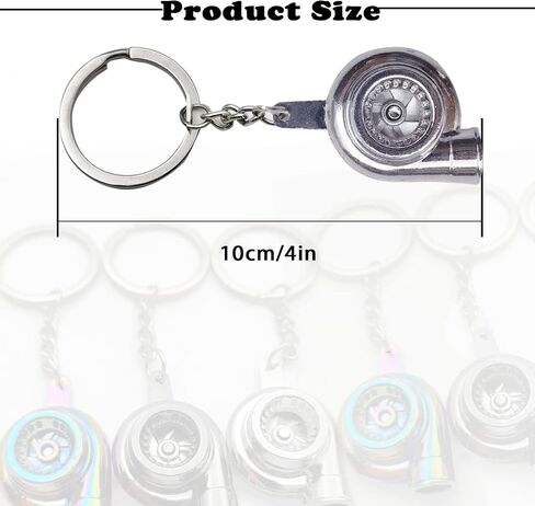 Turbo Turbocharger Keychain- Key Chain Ring Spinning TurboTurbocharger Keychain Compressor Key Chain Ring Keyring Keyfob(Gunblack) in Kuwait