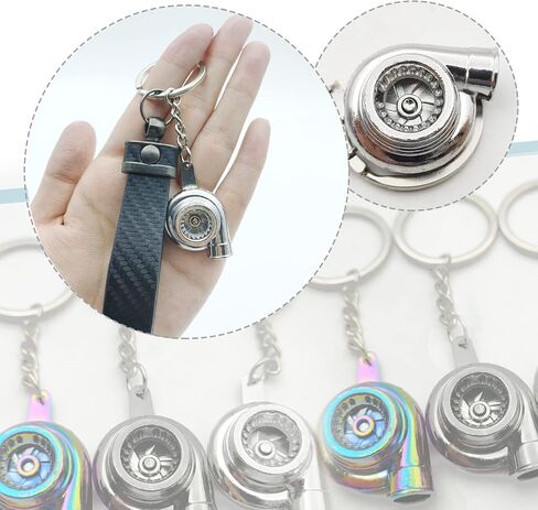 Turbo Turbocharger Keychain- Key Chain Ring Spinning TurboTurbocharger Keychain Compressor Key Chain Ring Keyring Keyfob(Gunblack) in Kuwait