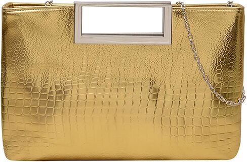 Entchin Clutch Purses for Women, Crocodile Pattern Vegan Leather Handbag, Detachable Chain Strap Crossbody Shoulder Bag in Saudi Arabia