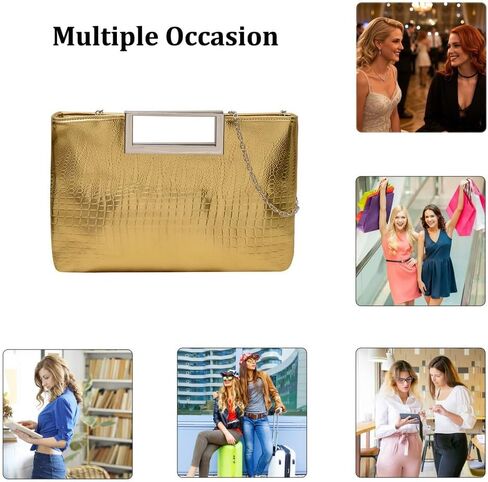 Entchin Clutch Purses for Women, Crocodile Pattern Vegan Leather Handbag, Detachable Chain Strap Crossbody Shoulder Bag in Saudi Arabia