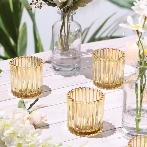 8pcs حاملي شموع شموع كبيرة زرقاء ، 2.95 "× 2.95" حاملي الشموع الزرقاء المضلعة ، حامل شموع نذري لديكور الزفاف ، ديكورات دش الزفاف ، طاولة مركزية in Kuwait