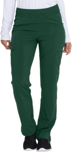 Dickies Scrub Set for Women V-Neck Top DK615 Natural Rise Tapered Leg Pull-On Pant DK005 with 360° Stretch Fabric, Hunter Green - XL Top/XL Petite Pant in Saudi Arabia