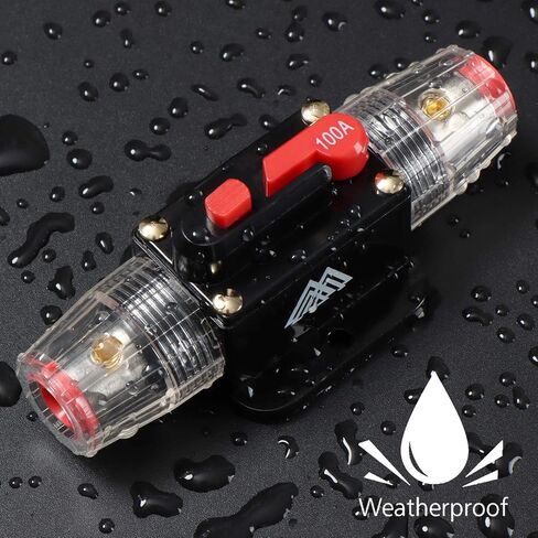 مفتاح قاطع الدائرة 60 أمبير مقاوم للماء حامل مضمن 3-15 AWG إعادة ضبط يدوي للصمام 12 فولت - 48 فولت تيار مستمر لنظام مضخم صوت السيارة RV شاحنة قارب بحرية منزلية in Kuwait