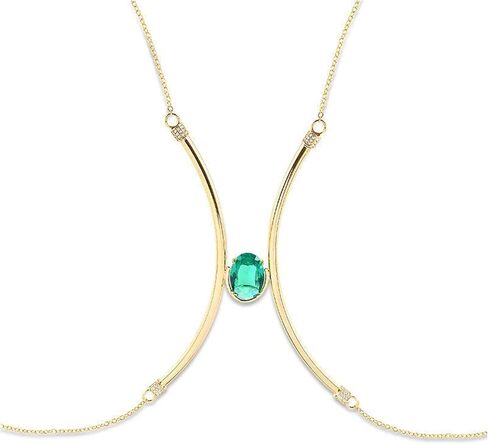 Sexy Rhinestone Green Chest Bracket Chain Bikini Bra Body Chain Crystal Lingerie Chain Festival Party Rave Underwear Body Jewelry for Women in Kuwait