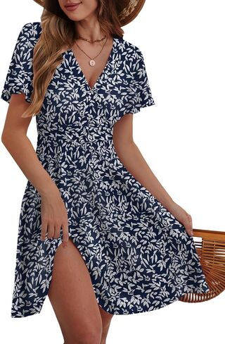 Summer Dresses for Women 2025 Floral Sundresses Elegant Classy Fashion Casual Outfit Plus Size in Kuwait