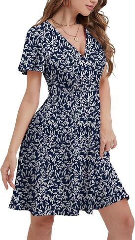 Summer Dresses for Women 2025 Floral Sundresses Elegant Classy Fashion Casual Outfit Plus Size in Kuwait