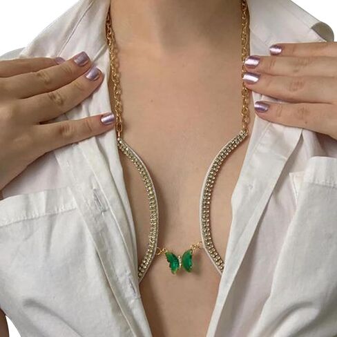 مثير لبطولة راينستون خضراء الصدر سلسلة Bikini bara bory body chain crystal chain chain chain chain party party rave keymonder kewelry for women in Kuwait