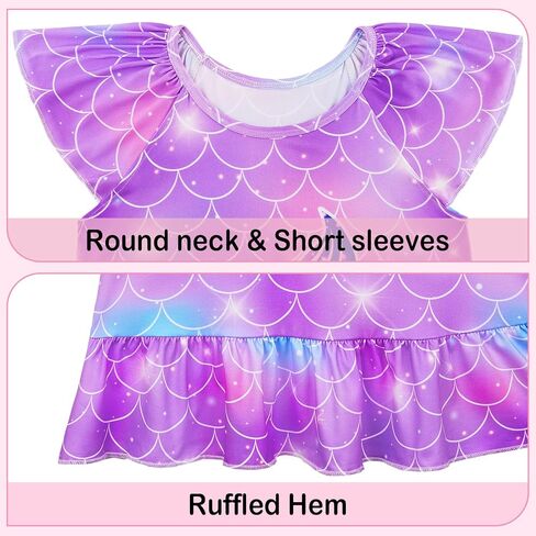 Play Tailor Girls Nightgowns Toddler Pajamas Mermaid Girls Princess Dress Sleepwear Night Gowns for Little Kids in Kuwait
