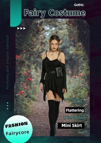 Renaissance Costume Women Fairy Steampunk Costume for Woman Medieval Dress with Belt Pouch Fanny Pack 5PCS in Saudi Arabia