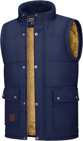 Cotrasen Men's Winter Warm Vests Outerwear Casual Fleece Lined Vest Puffer Sleeveless Jacket in Saudi Arabia