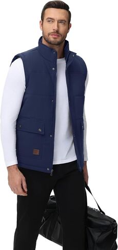Cotrasen Men's Winter Warm Vests Outerwear Casual Fleece Lined Vest Puffer Sleeveless Jacket in Saudi Arabia