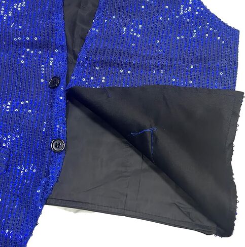 Men's Sequins Vest Slim Fit Christmas Party Vest Hip Hop Disco Dance Waistcoat Performance Show Jacket in Saudi Arabia