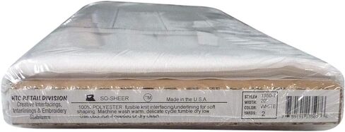 Superpunch So-Sheer Fusible Knit Interfacing/Underling HTC1350-2 - 20 Inches Wide, Precut Sewing for Soft Shaping & Quilting, 100% Polyester, Made in USA, Sold in 2 Yard Package, Made in USA (Black) in Saudi Arabia