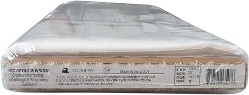 Superpunch So-Sheer Fusible Knit Interfacing/Underling HTC1350-2 - 20 Inches Wide, Precut Sewing for Soft Shaping & Quilting, 100% Polyester, Made in USA, Sold in 2 Yard Package, Made in USA (Black) in Saudi Arabia