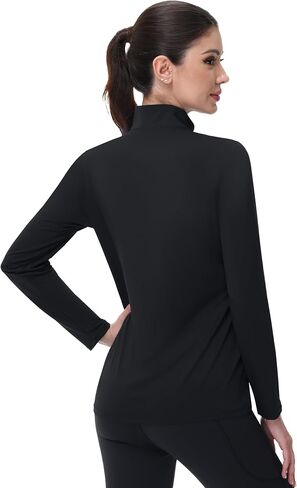 Magcomsen نساء 1/4 Zip Long Sleeve Rash Guard قمصان UPF 50 Quarter Zip Pullover Quick Dry Haking Tops Tops in Saudi Arabia