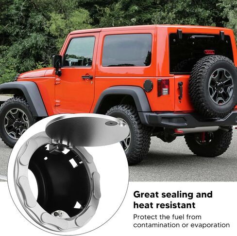 Fuel Fuel Filler Cover Replacement for Wrangler JK Sahara 2007-2018, for Unlimited Accessories 2 door 4 door, Do not fit 2018 JL (Black) in Kuwait