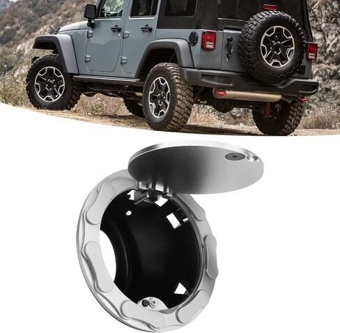 Fuel Fuel Filler Cover Replacement for Wrangler JK Sahara 2007-2018, for Unlimited Accessories 2 door 4 door, Do not fit 2018 JL (Black) in Kuwait