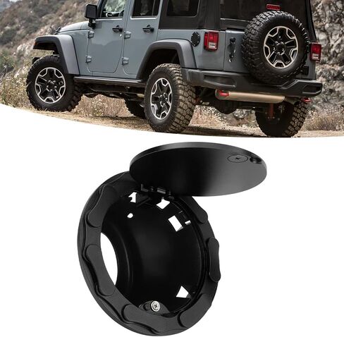 غطاء حشو الوقود بديل لـ Wrangler JK Sahara 2007-2018 ، للحصول على إكسسوارات غير محدودة 2 باب 4 ، لا تناسب 2018 JL (أسود) in Kuwait
