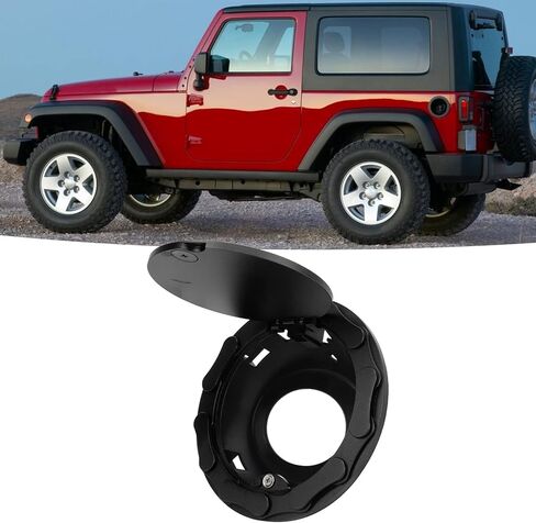 غطاء حشو الوقود بديل لـ Wrangler JK Sahara 2007-2018 ، للحصول على إكسسوارات غير محدودة 2 باب 4 ، لا تناسب 2018 JL (أسود) in Kuwait