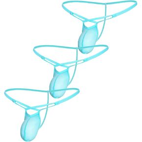 Men's Ice Silk Sexy Thong Low Waist Underwear Bikini