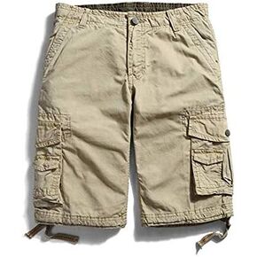 Men's Cotton Loose Fit Twill Cargo Shorts Outdoor Wear Lightweight for Men