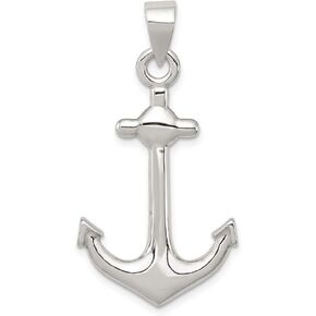Solid 925 Sterling Silver Men's Anchor Pendant Charm - 33mm x 20mm