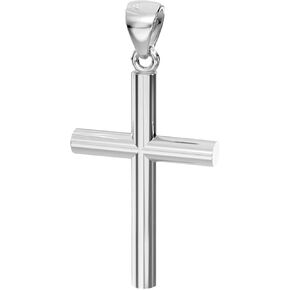 US Jewels Men's XL 50mm Heavy Solid 2in 925 Sterling Silver Christian Cross Pendant