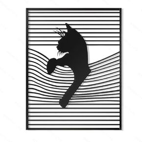 MARRASSA Wall Decor Cat Decor Metal Wall Decoration Wall Art Living Room Silhouette, Wall Art for Living room Bathroom Bedroom Dining Room