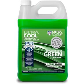 ULTRA 1PLUS UltraCool Universal Antifreeze + Coolant Green PREMIXED 50/50 (1 Gallon - 4 QTS)