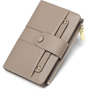GAEKEAO Wallet for Women Leather RFID Blocking Credit Card Holder Bifold Clutch Wallets for Women Zipper Coin with Removable ID Window