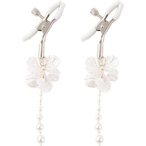 Stainless Steel Nipple Pearl Chain Clip for Women Non-Piercing Adjustable Pearl Chain Body Clips Jewelry