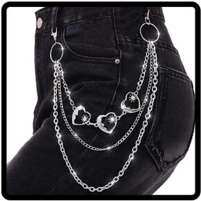 سلاسل Tgirls Stars Pant للنساء رجال Hip Hop Punk Pocket Chain Syng Layslish Sain