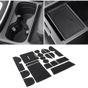 Center Console Liner for Honda CRV 2023-2025 Hybrid (Include HEV) Accessories Cup Holder Mat, Door Slot Pad, Coaster Trim, Non-Slip Dust Interior 18PC Set (Black & Black Trim)