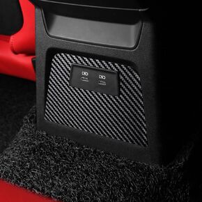 BETTERHUMZ Compatible with Audi A3 8Y S3 RS3 Sportback 2021-2025 Car Rear Center Console Sticker for Alcantara Decor Trim Interior Molding Accessories (Carbon)