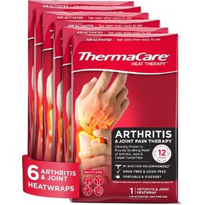 ThermaCare Arthritis Heat Wraps – Targeted Joint Pain Relief for Hands, Wrists & Knees – 8-Hour Therapeutic Heat Therapy, Flexible, Discreet & Portable – Drug-Free, (6 Count)