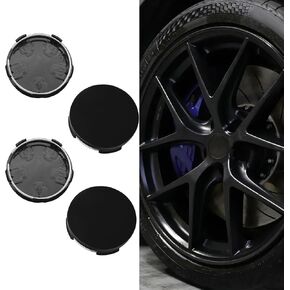 4PCS Car Wheel Center Hub Cover, Wheel Center caps, 2.36In x 2.2In x 0.57In Snap-in Vehicle Rim Hub Caps Accessories, Durable Automotive Wheel Protector Universal for Cars (Black)