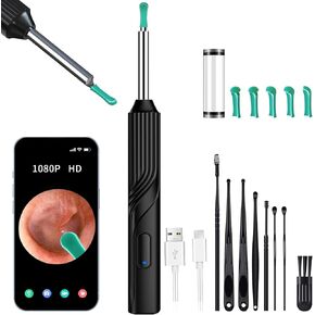 Ear Wax Removal - Earwax Remover Tool with 8 Pcs Ear Set, Ear Cleaner with1080P HD Otoscope Camera, Built-in WiFi,Ear Cleaning Kit for iOS and Android