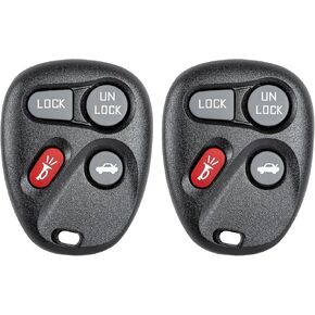Key Fob Replacement for 2001-2005 Chevrolet Impala Monte Carlo GMC Safari Savana/Buick Cadillac Oldsmobile Pontiac Car Keyless Entry Remote Control, KOBLEAR1XT KOBUT1BT, 4 Btn, 2Pcs