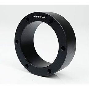 NRG Innovations Steering Wheel Semi-Universal 1" Spacer No Threads, 6061 Aluminum Hub Extension Spacer w/Horn Space, 6x70mm Bolt Patterns, Black, NRG-SRK-530BK