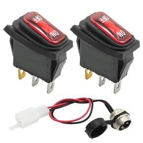 على مفتاح التشغيل Off Power واستبدال منفذ الشاحن 3 دبوس لـ Razor MX350 MX400 RX200 ROCTET RSF650 E300 E200 E100 SCROUTER SCROUP