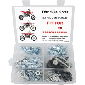 Xitomer 225 PCS Plastics Engine Frame Body Bolts Kit Fit for CR80 85 125 250 450 480 500 / CRF150R