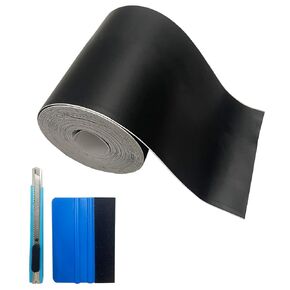 Matte Black Vinyl Tape for Black Out Chrome Delete Window Trim, Matte Black Vinyl Wrap Tape Roll, Self-Adhesive Car Chrome Door Trim Delete Tape DIY Film with Tool Kit (2 inches x 30 feet)