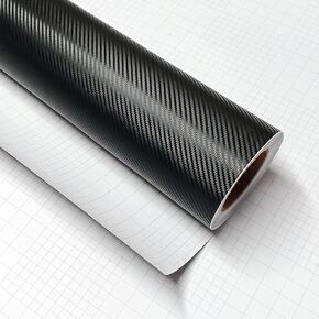 3D Black Carbon Carbon Finyl Bubble Car Car Film Automotive DIY شارات (120 "× 60" / 10 قدم × 5 قدم)