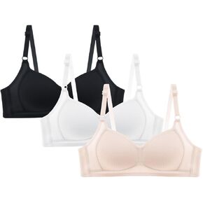 Training Bra for Teen Girls Cotton Seamless Wire Free Adjustable Straps Bras