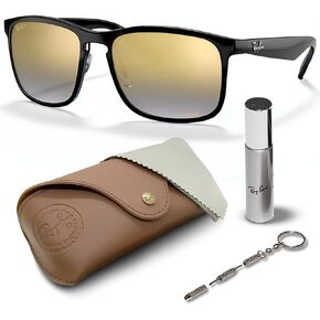 Ray-Ban RB4264 CHROMANCE Square Shape Sunglasses With Eyewear Kit Bundle - Adjustable Nose Pads - Square Sunglasses
