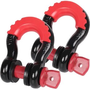 2 Pack 3/4" D Ring Shackle, 41,850lb Break Strength Shackle, Off Road Recovery Shackles Kit for Tow Strap, Winch, Off-Road Jeep Truck Vehicle Recovery Accessories