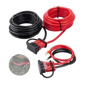 24 FT Quick Disconnect Winch Power Cable, 6 Gauge 6 AWG Copper Wiring, Heavy Duty Quick Disconnect Cables