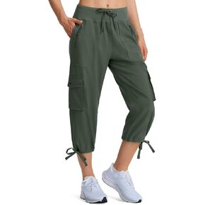 KSMIEN نساء المشي لمسافات طويلة كابريس سريعة الجافة خفيفة الوزن السيدات الصيف السراويل البضائع 8 جيوب للتخييم السفر in Kuwait